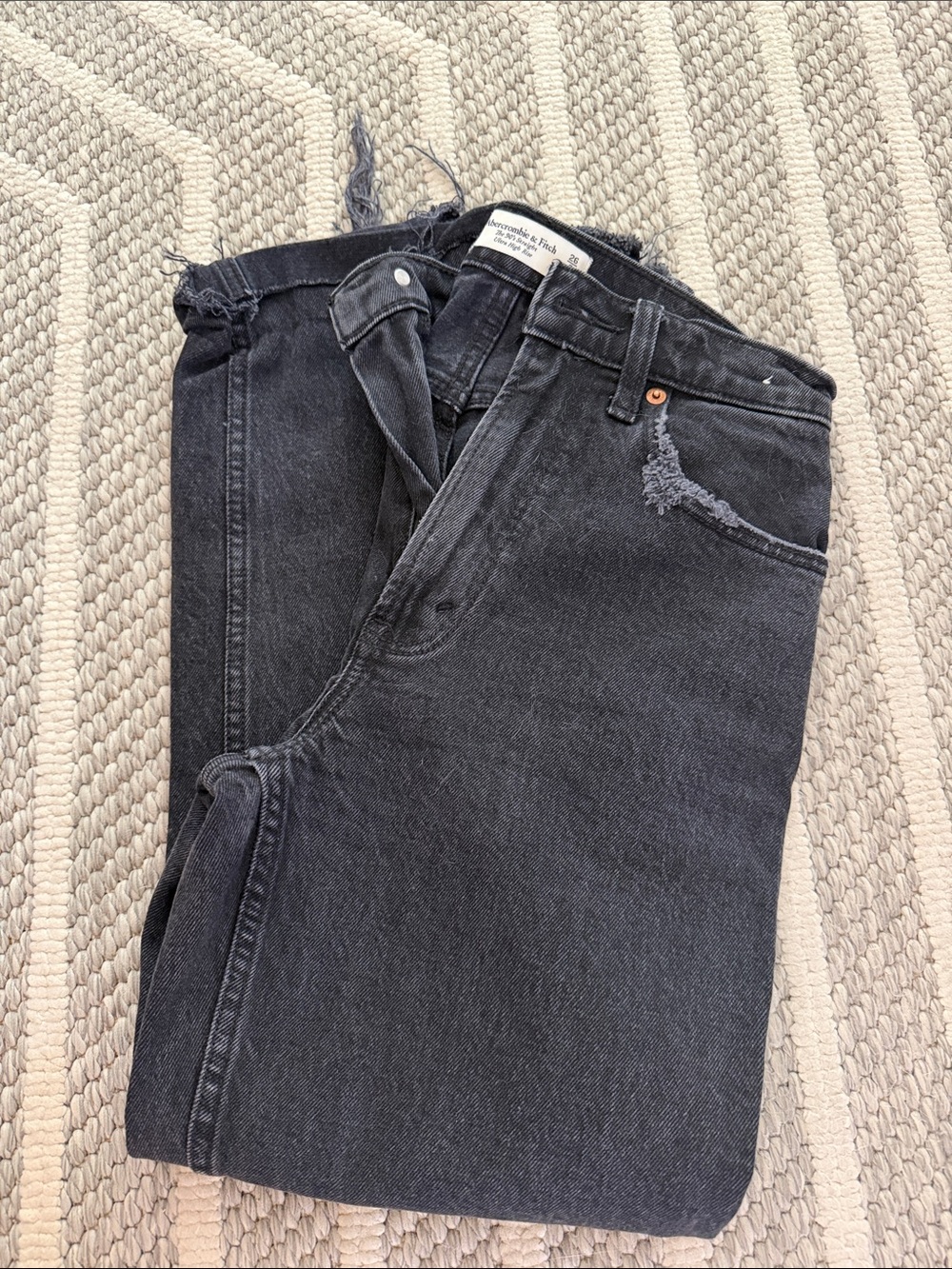 Abercrombie & Fitch Black Straight-Leg Women's Jeans